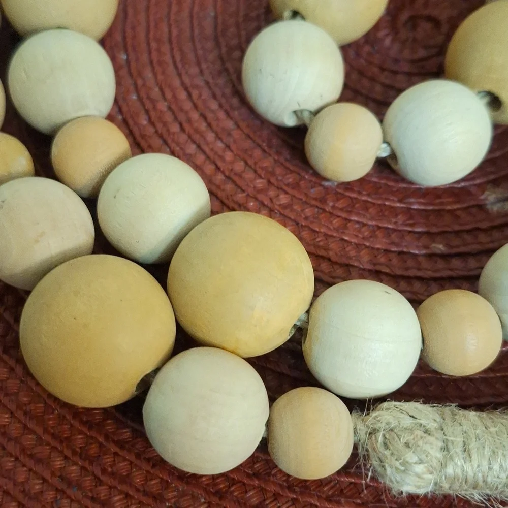 Wooden Bead Garland with Tassels